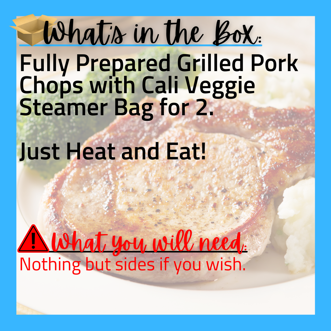 (G) NEW - Fully Prepared Grilled Pork Chops Meal for 2